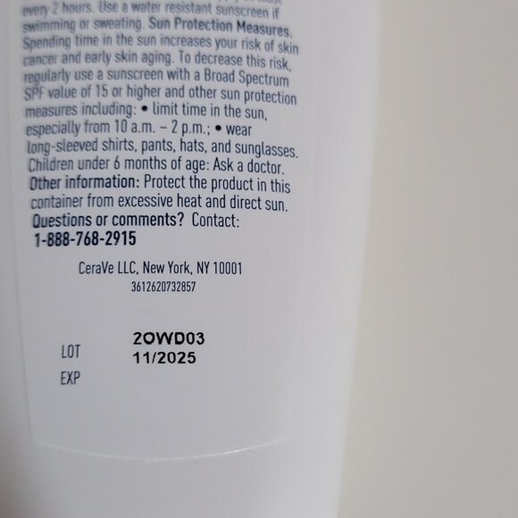 Cerave AM Facial Moisturizing Lotion SPF 30 Broad Spectrum Listing 1 of 3 - Picture 12 of 12